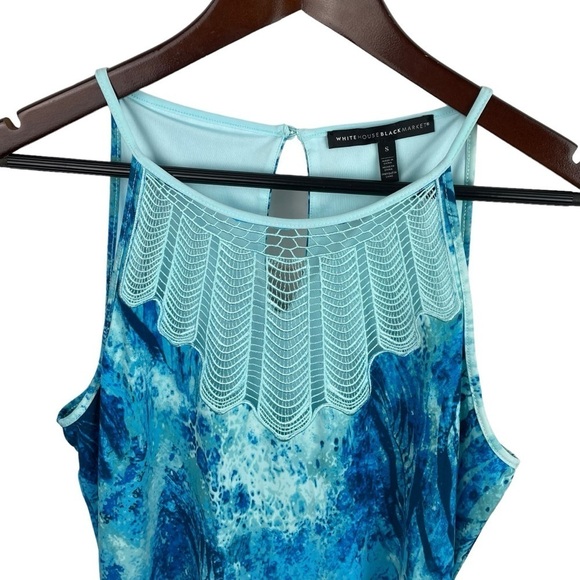 WHBM | Blue Crochet Halter Camisole Top - Picture 2 of 7